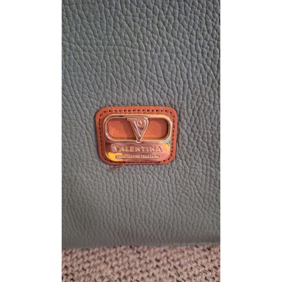 Valentina Sage Green Pebble Brown Leather Crossbody Bag Made in‎ Italy - Picture 6 of 16